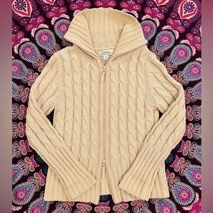 Cabela’s Double-Zipper Cable-Knit Sweater Jacket - Tan